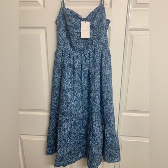 O.P.T. Dresses & Skirts - NWT O.P.T. Spegetti Strap Midi Summer Dress Size L 100% Cotton